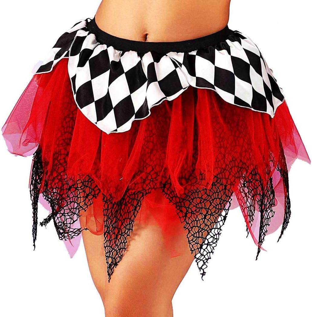 BODIY Red Tulle Skirt Halloween Skirts Day of the Dead Skirt for Women