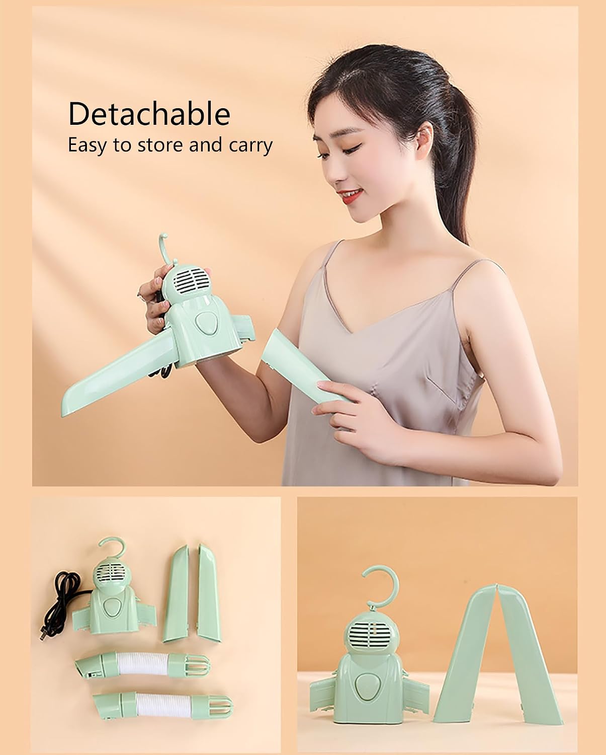 Portable Clothes Dryer for Clothes, Underwear, Pet Clothes, Premium Heated Drying Rack, Electric Drying Machine for Travel, RV, Home, Apartment