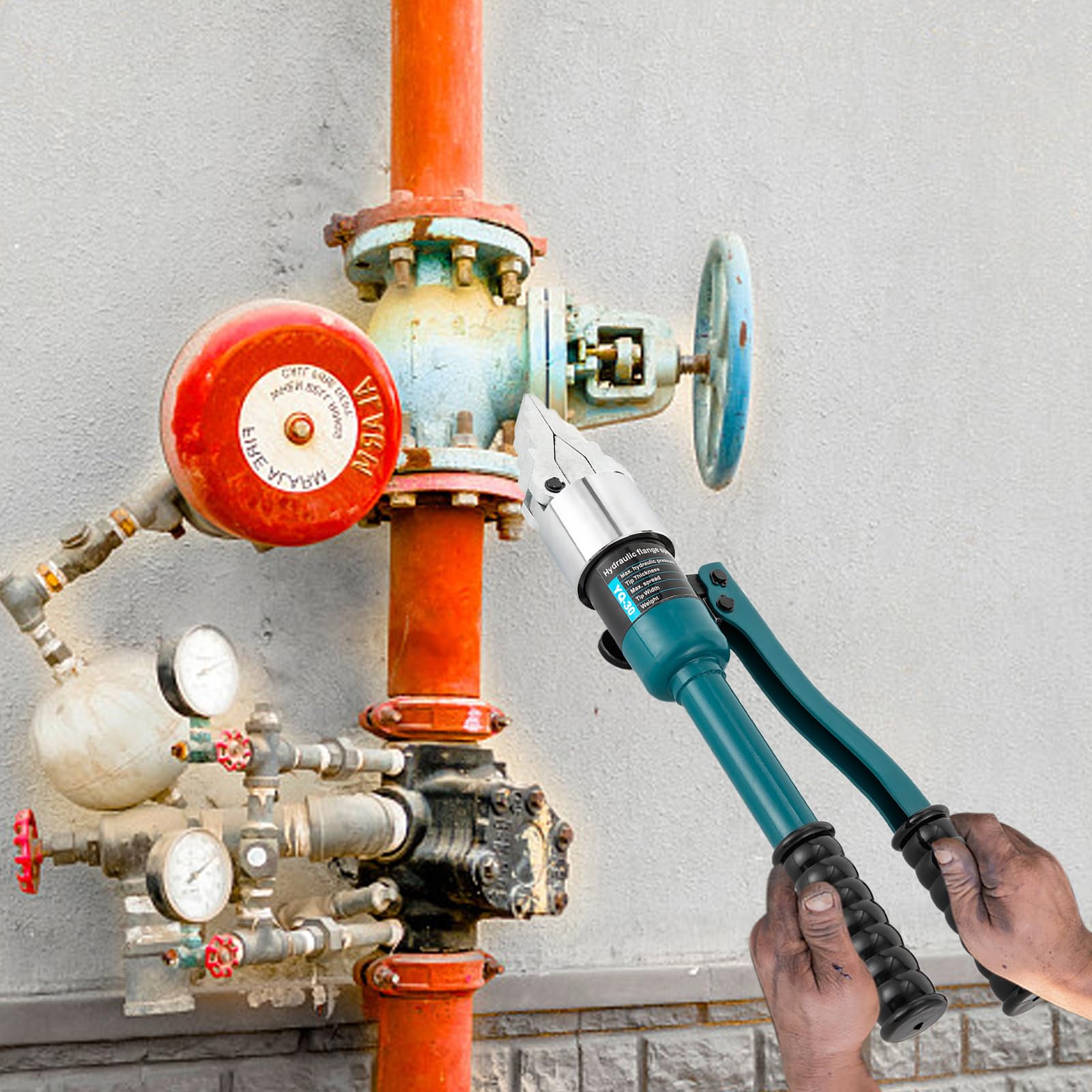 8T Spargitore idraulico flangia separatore idraulico portatile, strumento di diffusione idraulico manuale con cassetta degli attrezzi per riparazione di tubi, riparazione di corrente e