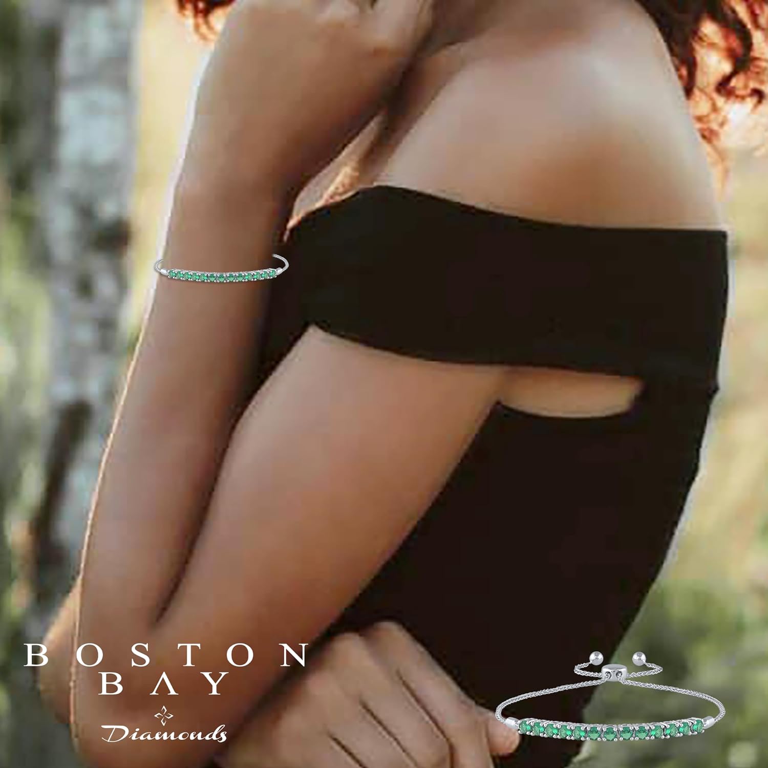 Boston Bay Diamonds .925 Sterling Silver Birtstone Bolo Bracelet