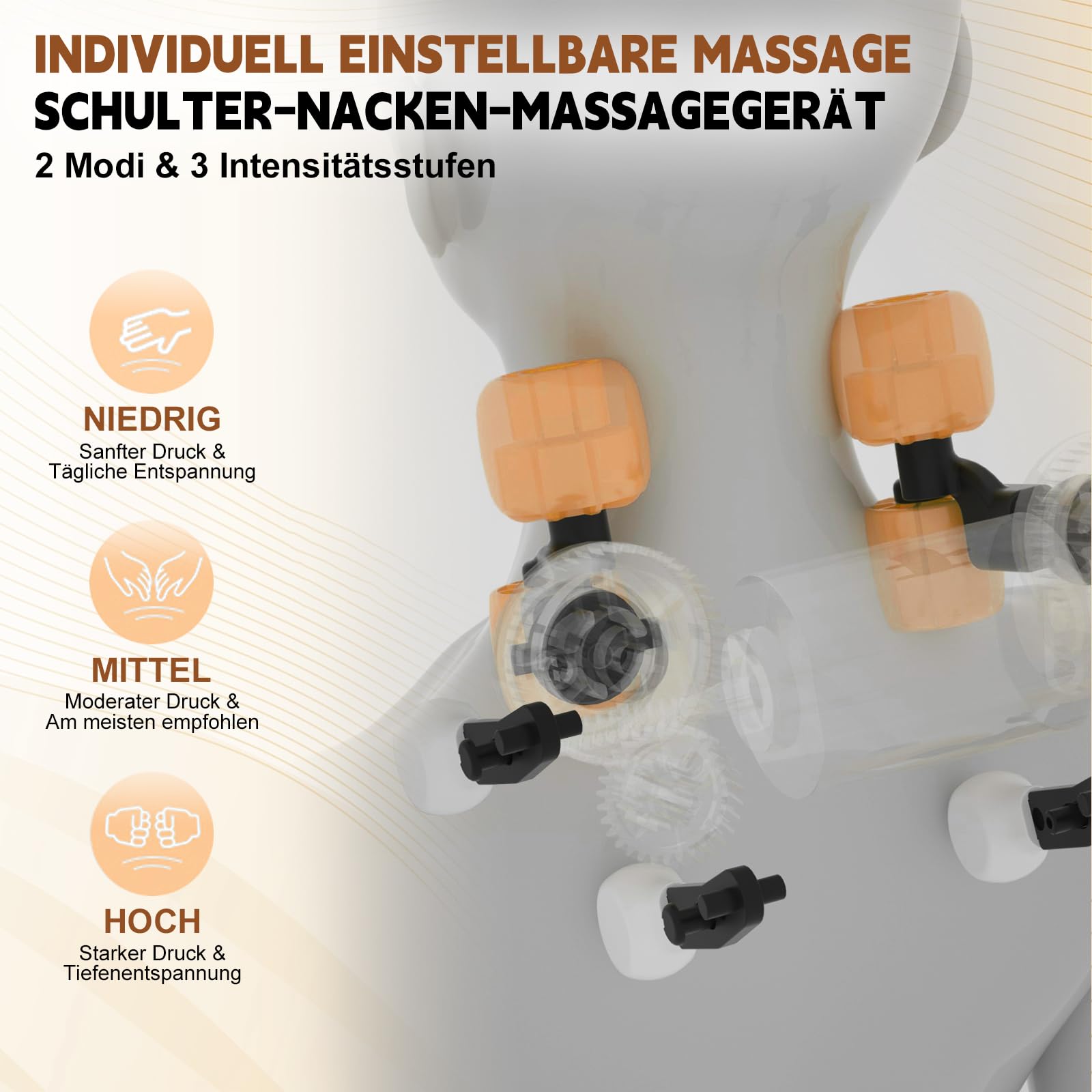 Kabelloses Schnurloses Nackenmassagegerät mit Wärmefunktion