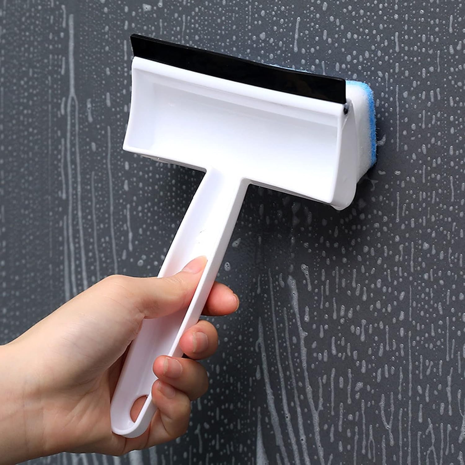 Shower Squeegees Cleaning Brush Double-Sided Sponge Wiper Bathroom Wall Shower Mirror Tool