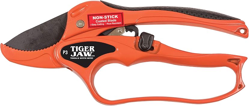 P3 Ratcheting Hybrid Bypass MEDIUM TO LARGE HANDS Anvil Blade Design Heavy Duty Metal Hand Pruner With Knuckle Guard Cuts Green Or Dead Wood Up To 1 Inch