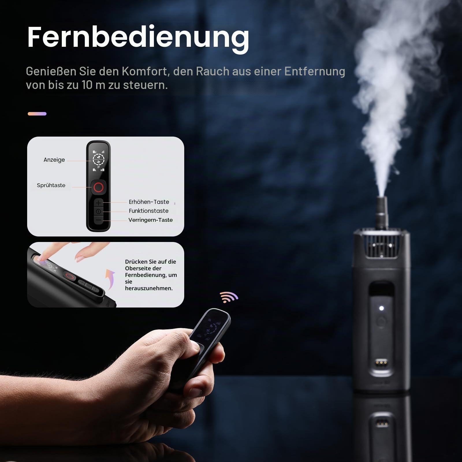 Tragbare Rauchmaschine Handheld Nebelmaschine mit Fernbedienung Fogger - ULANZI FM01 FILMOG Ace Tragbare Nebelmaschine für Fotografie, Veranstaltungen im Freien, Partys, Bühneneffekte, Hochzeiten,