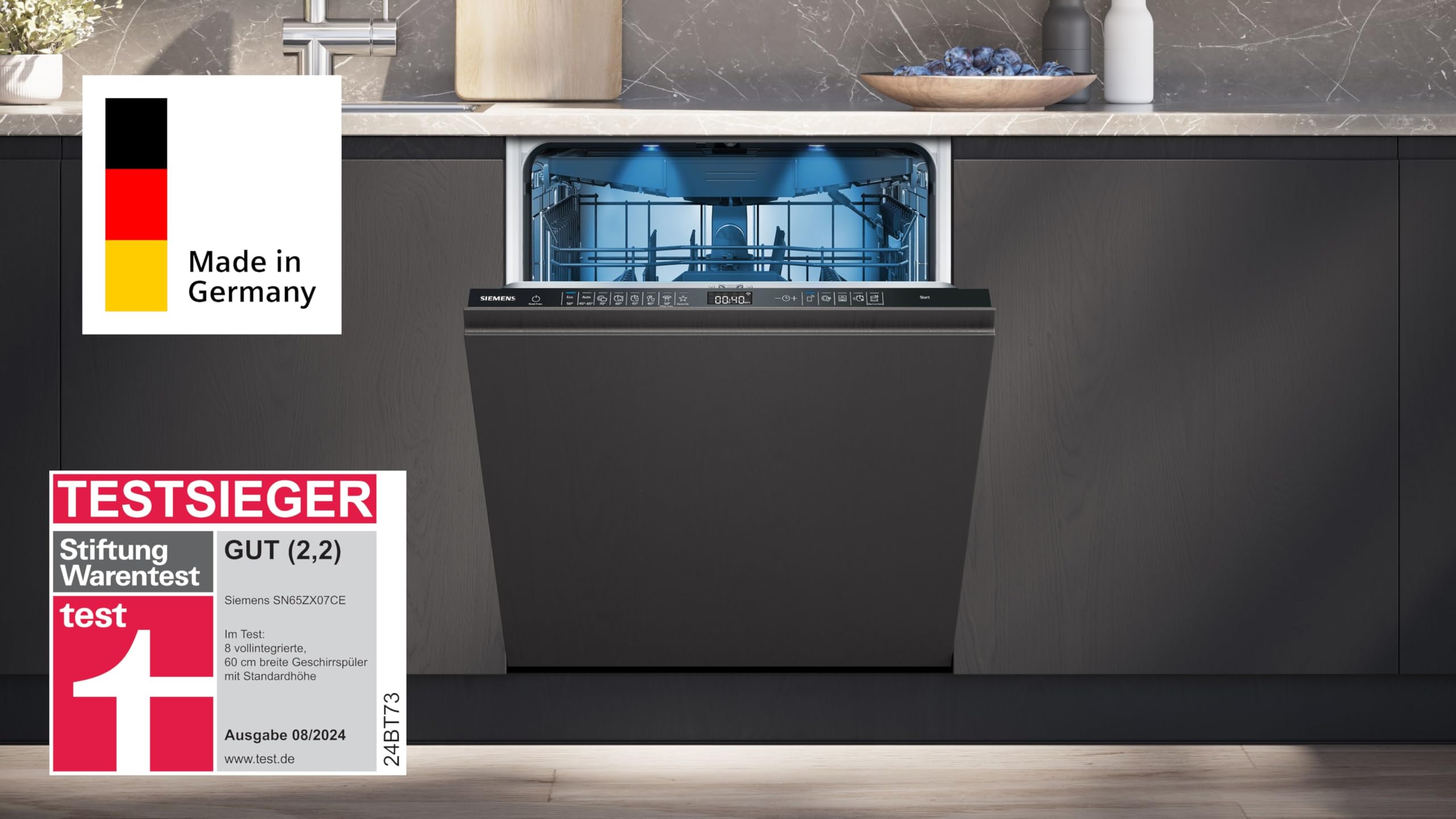 Siemens iQ500 SN65ZX07CE Vollintegrierter Geschirrspüler 60 cm Zeolith Trocknung varioSpeed