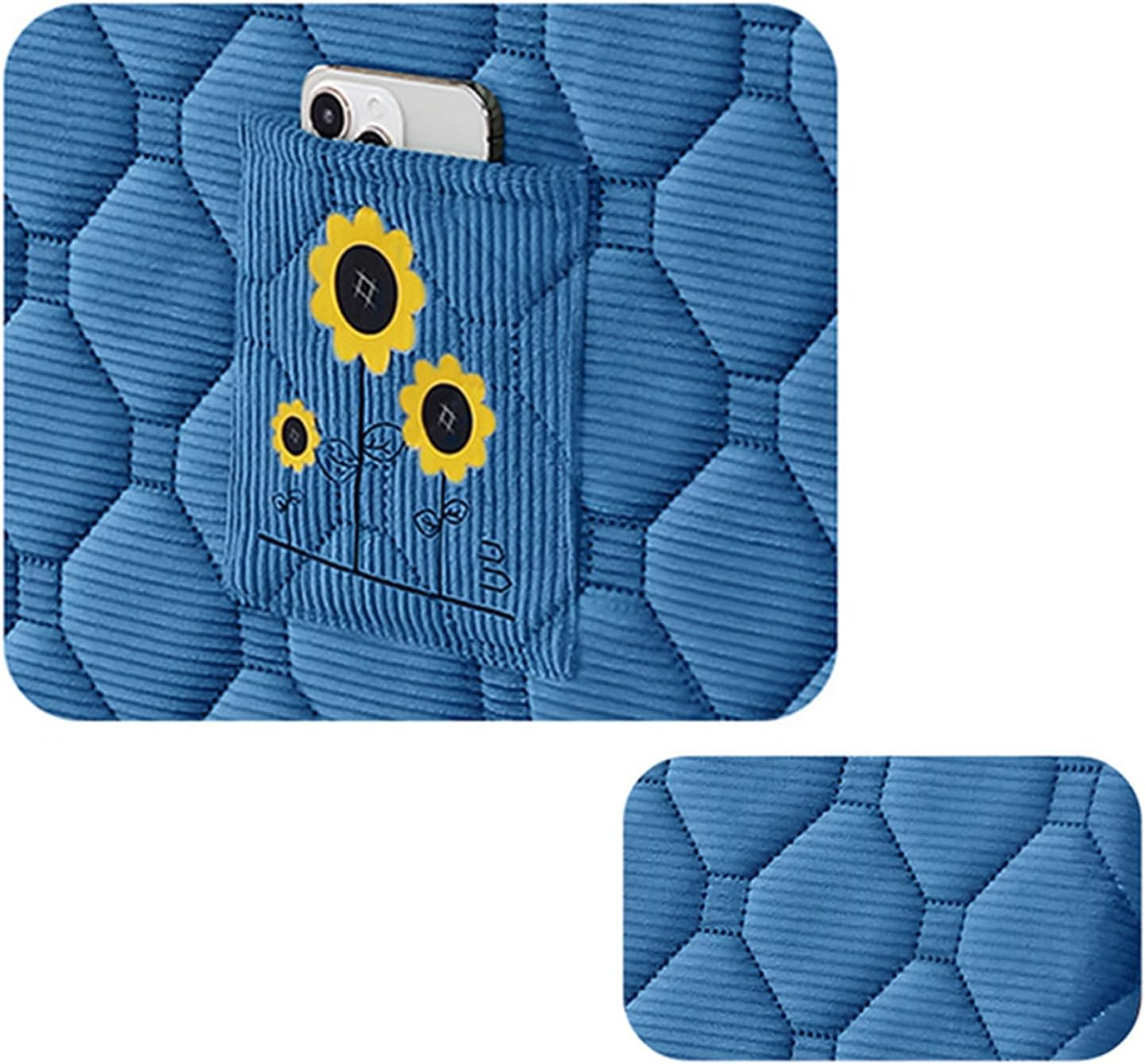 Velvet Bed Headboard Cover Queen King Size Soft Thicken Headboard Slipcover Full with Pocket Bed Headboard Cover Dustproof Protector Cover for Bedhome Decor Washable,Blue,180cm(King)