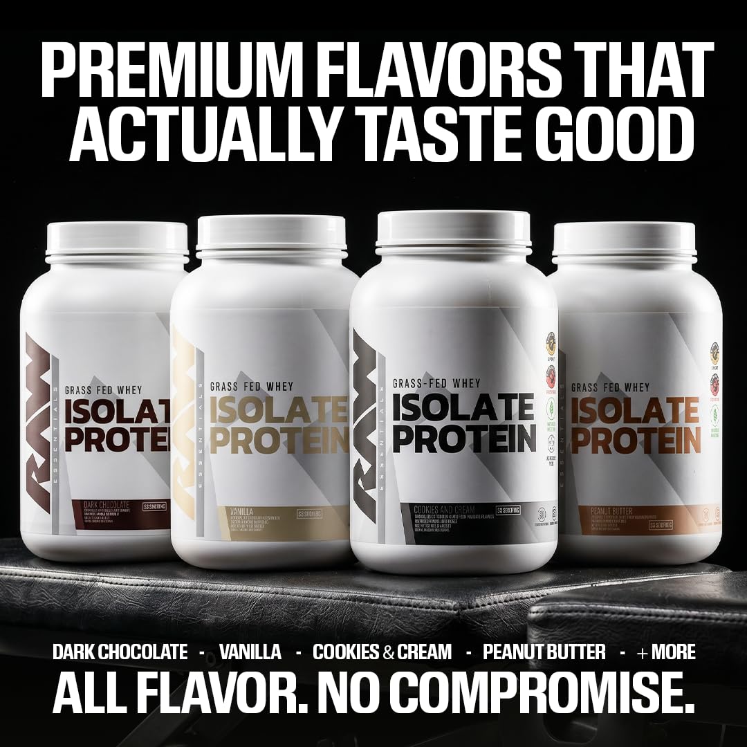 RAW Whey Isolate Protein Powder, Vanilla (CBUM Itholate) - 100% Grass-Fed Sports Nutrition Powder for Muscle Growth & Recovery - Low-Fat, Low Carb, Naturally Flavored - 25 Servings — Amazon image 6