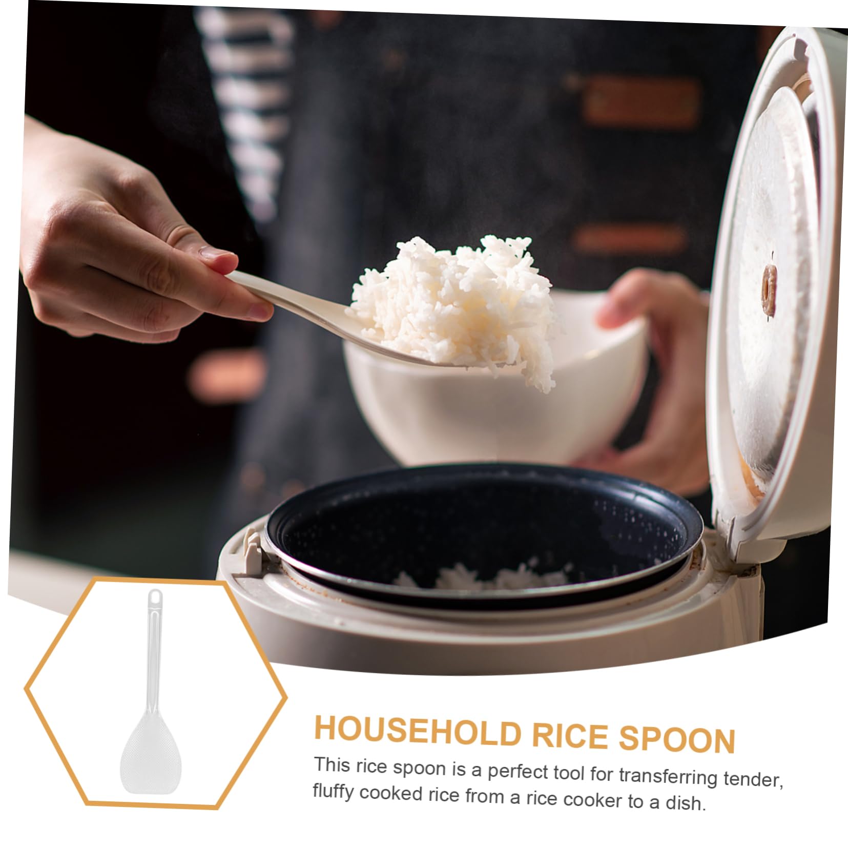 VINTORKY Rice Spoon Heat Resistant Non Stick Rice Spatula for Household Use Multipurpose Kitchen Paddle for Cooking Serving and Transferring and Salad