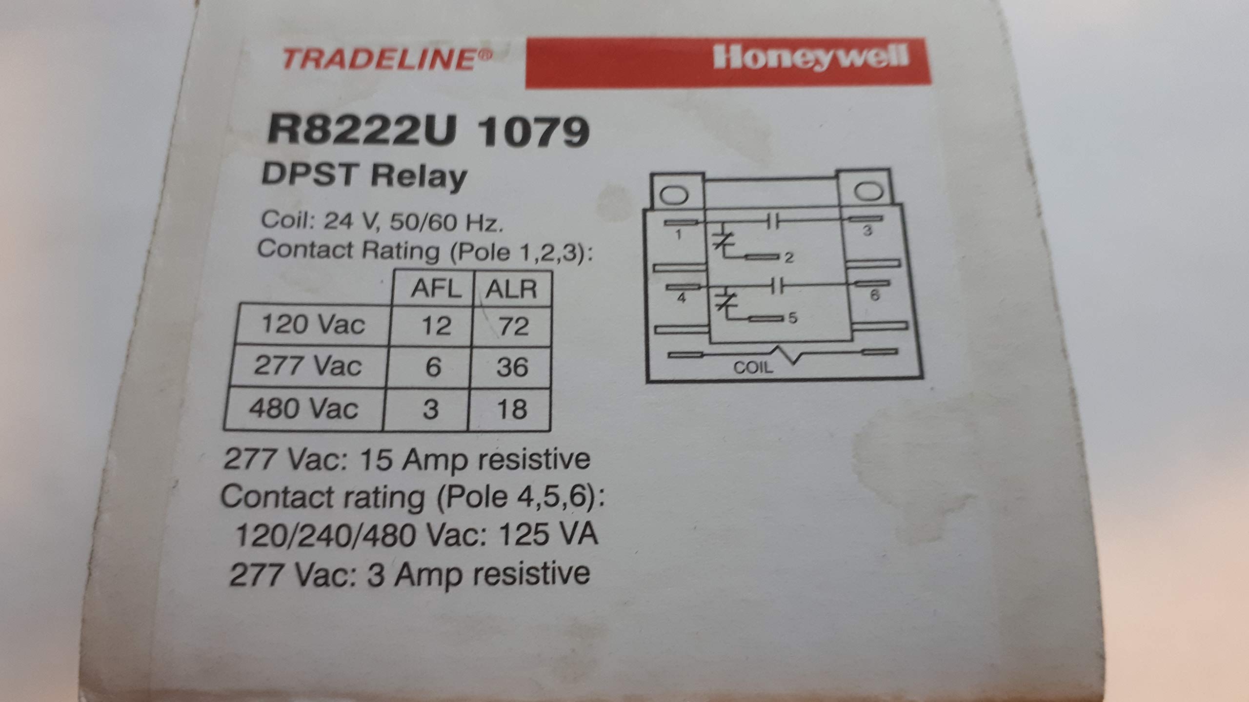 Honeywell R8222U1079 24 Vac general purpose relay with DPST