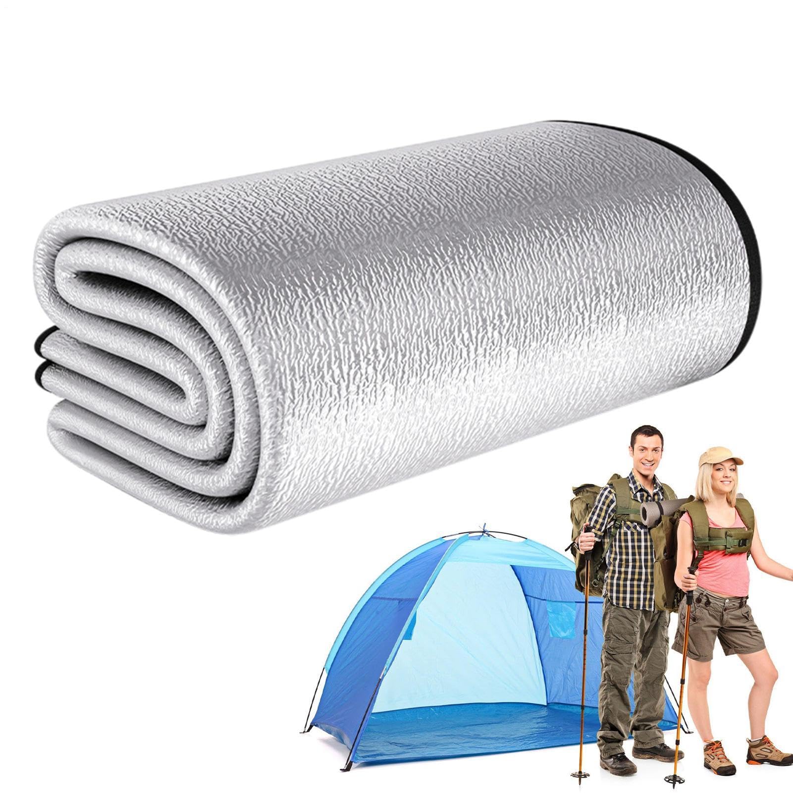 Camping-Bodenmatte – 200 x 300 cm Aluminiumfolien-Isoliermatten, doppelseitige Thermodecke, feuchtigkeitsbeständige Kissenschicht, Strand, Picknick, Wandern, Outdoor, Isomatte, Zelt, Boden