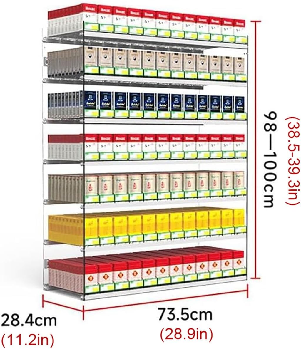 Store Display Shelves, Rectangular Cigarette Case Holder, Cigarette Display Holder, Auto Cigarette Pusher Wall Mounted Cigarette Case Rack,1pack (Size : 73.5x28.4x98cm)
