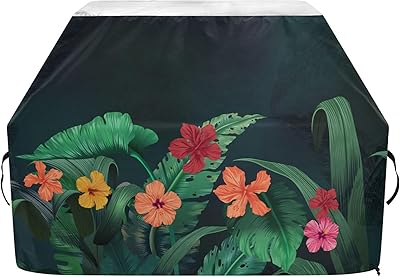 susiyo Grill Cover for Outdoor Grill, Waterproof Anti-UV/Dust/Fade/All-Weather Resistant BBQ Grill Cover for Outside 65 inch, Bright Tropical Flowers