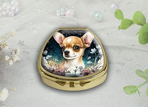 Miniatura 2 de Gixpop Pastillero lindo bebé Chihuahua pastillero bolsillo bolsillo portátil viaje Tablet Holder Organizador cubierta de vidrio decorativo