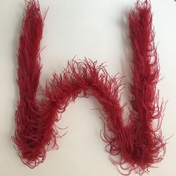 ADAMAI 2yards Dyed Natural Ostrich Feathers Boa Scarf Wedding Crafts Costume Clothing Party Decoration Burgundy