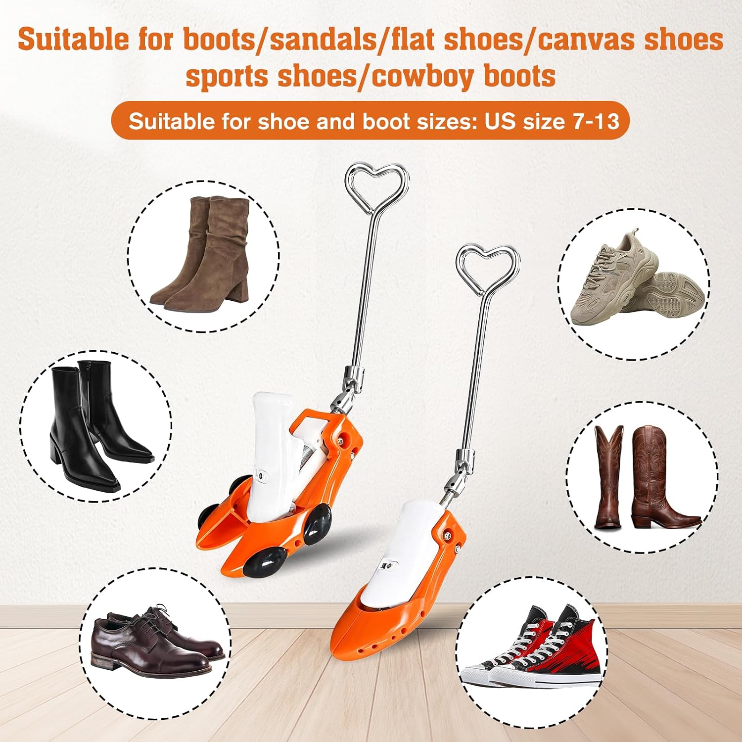 Boot Stretchers for Cowboy Boots 2 PCS Shoe Stretcher for Wide Feet Men Adjustable Length & Width for Men Women