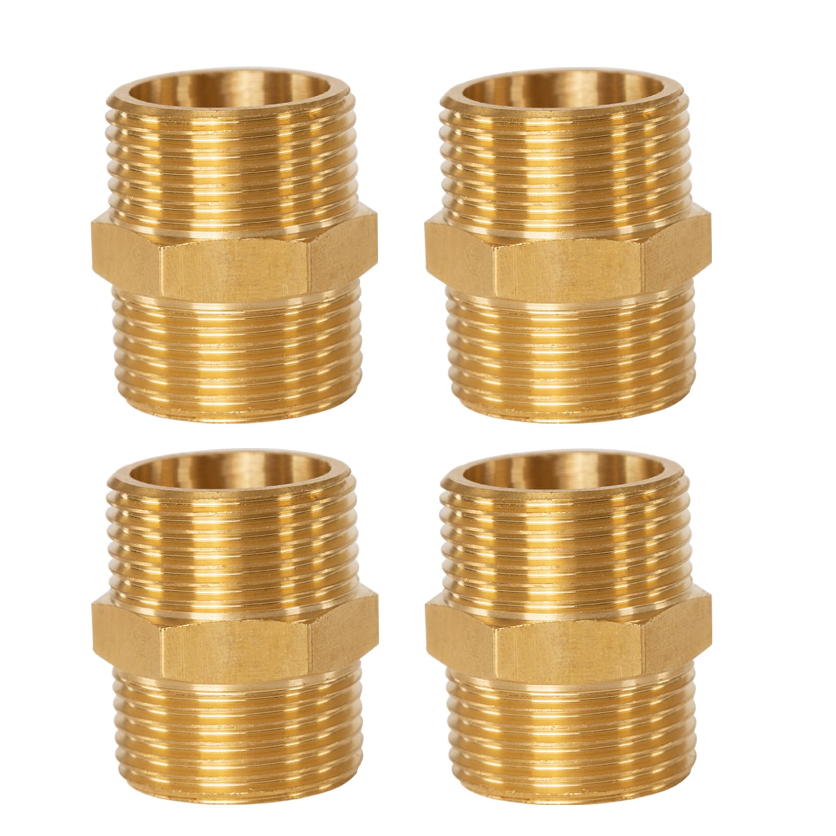 4 Stück Doppelnippel 3/4 Zoll Messing - Verbindungsstück Für Heizung Und Sanitär