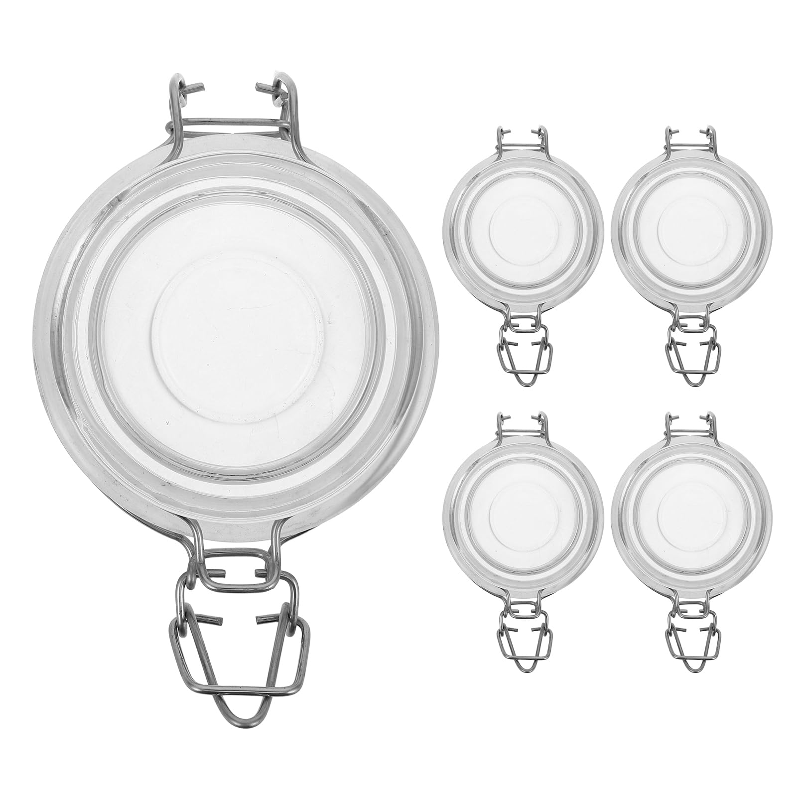 TOPBATHY 5 pezzi di coperchi di ricambio per barattoli di vetro, coperchio ermetico per bocca larga, contenitori per la conservazione di alimenti, contenitori per la fermentazione, contenitori per