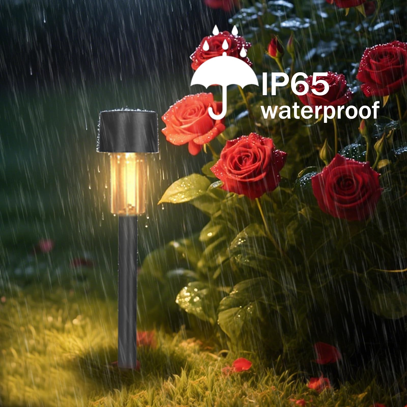 Hqynss Solar Lights Outdoor Garden Landscape Pathway, 12 Pack Solar Powered Stake Lights, LED - Image 4