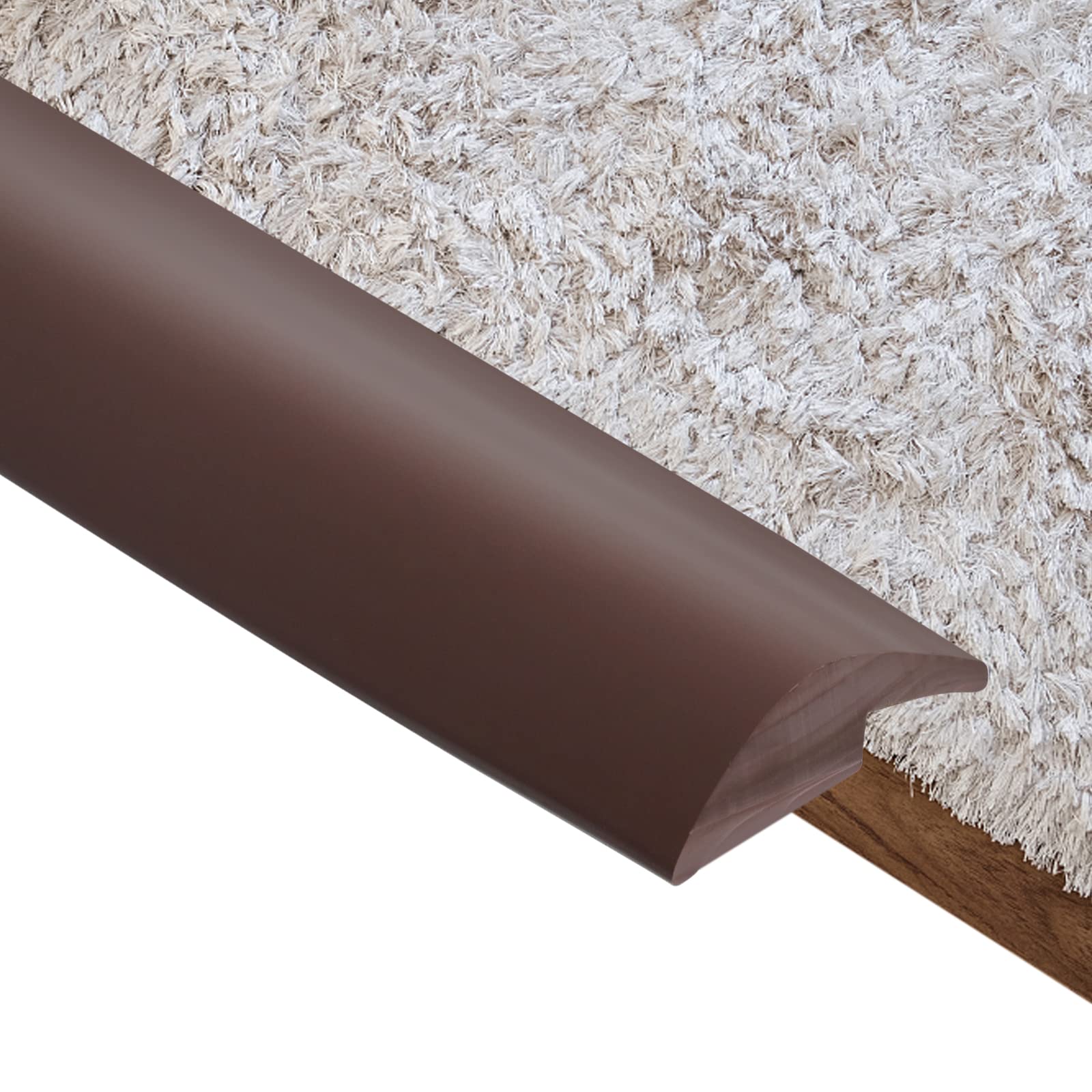 Bantie2M Carpet Trim Strip, Self Adhesive PVC Laminate Door Threshold Strip,Vinyl Flooring Edge Trim,Edgings Rubber Flooring Edge Strip, Suitable for Transition of Slope Threshold Below 5mm.(Brown)