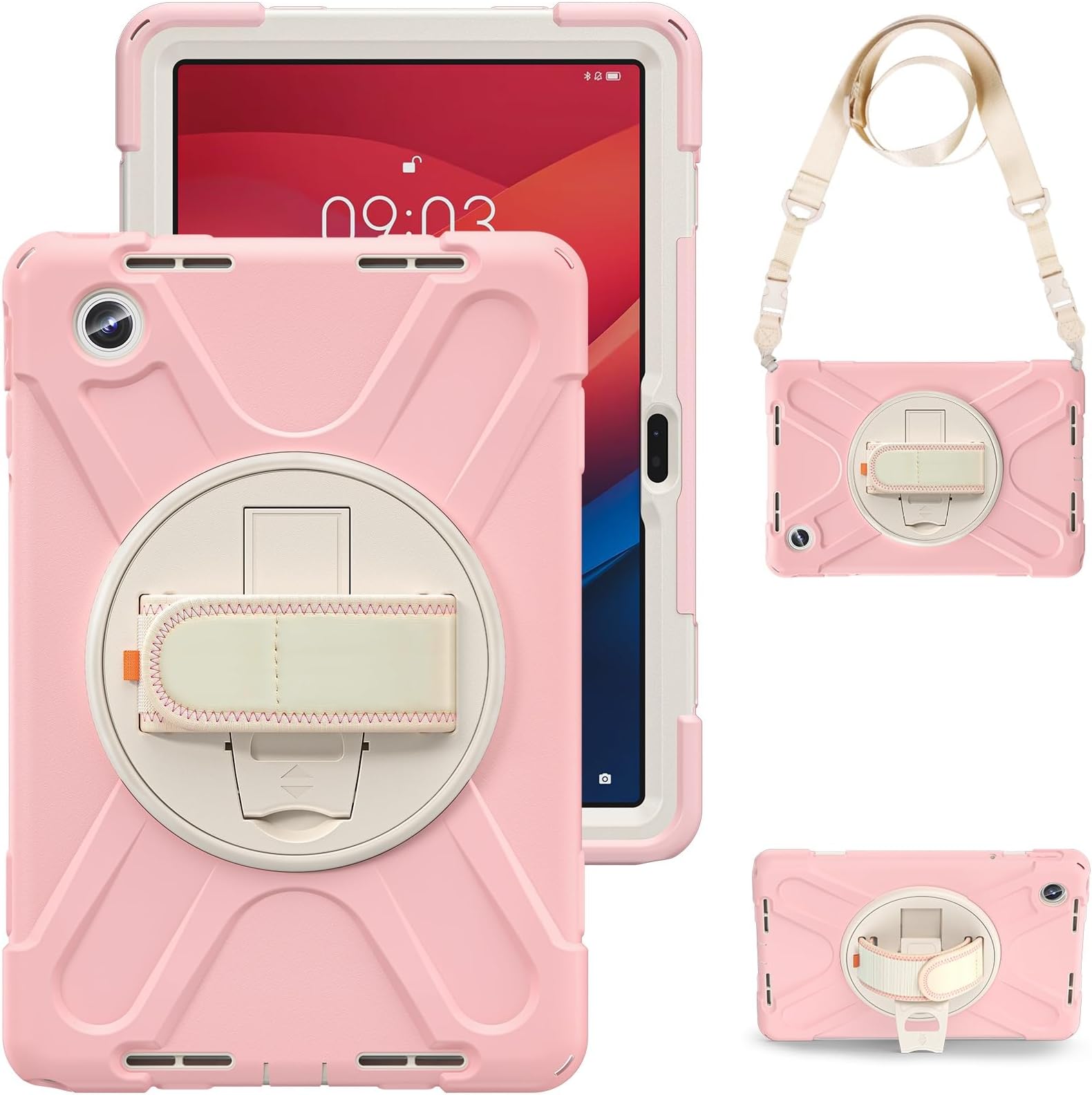 Tablet PC Bags Cases Sleeves Compatible with Lenovo Tab M11 TB-330FU/Lenovo Xiaoxin Pad 2024 TB-331FC 2024 Case, Heavy Duty Rugged Shockproof Drop Protection Case with Pen Holder,Shoulder Strap Protec
