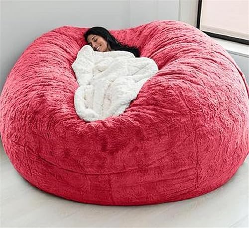 Miniatura 19 de Giant Fur Bean Bag Chair Cover for Kids Adults, (No Filler) Living Room Furniture Big Round Soft Fluffy Faux Fur Beanbag Lazy Sofa Bed Cover