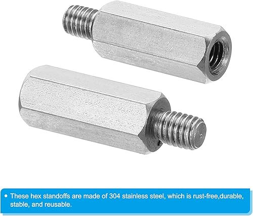 Miniatura 4 de PATIKIL M3x12mm+0.157 in Macho-Hembra Hex Standoff, paquete de 20 tornillos de acero inoxidable para placas base, cajas de computadoras, placas de