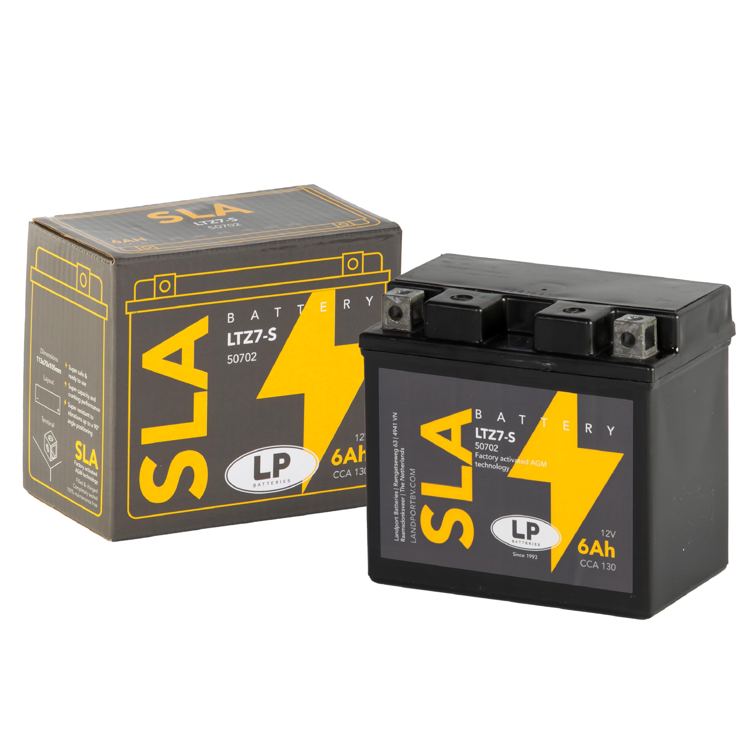 Landport LTZ7-S SLA/AGM Batterie 12 V 6 Ah compatible avec AJP PR5 250