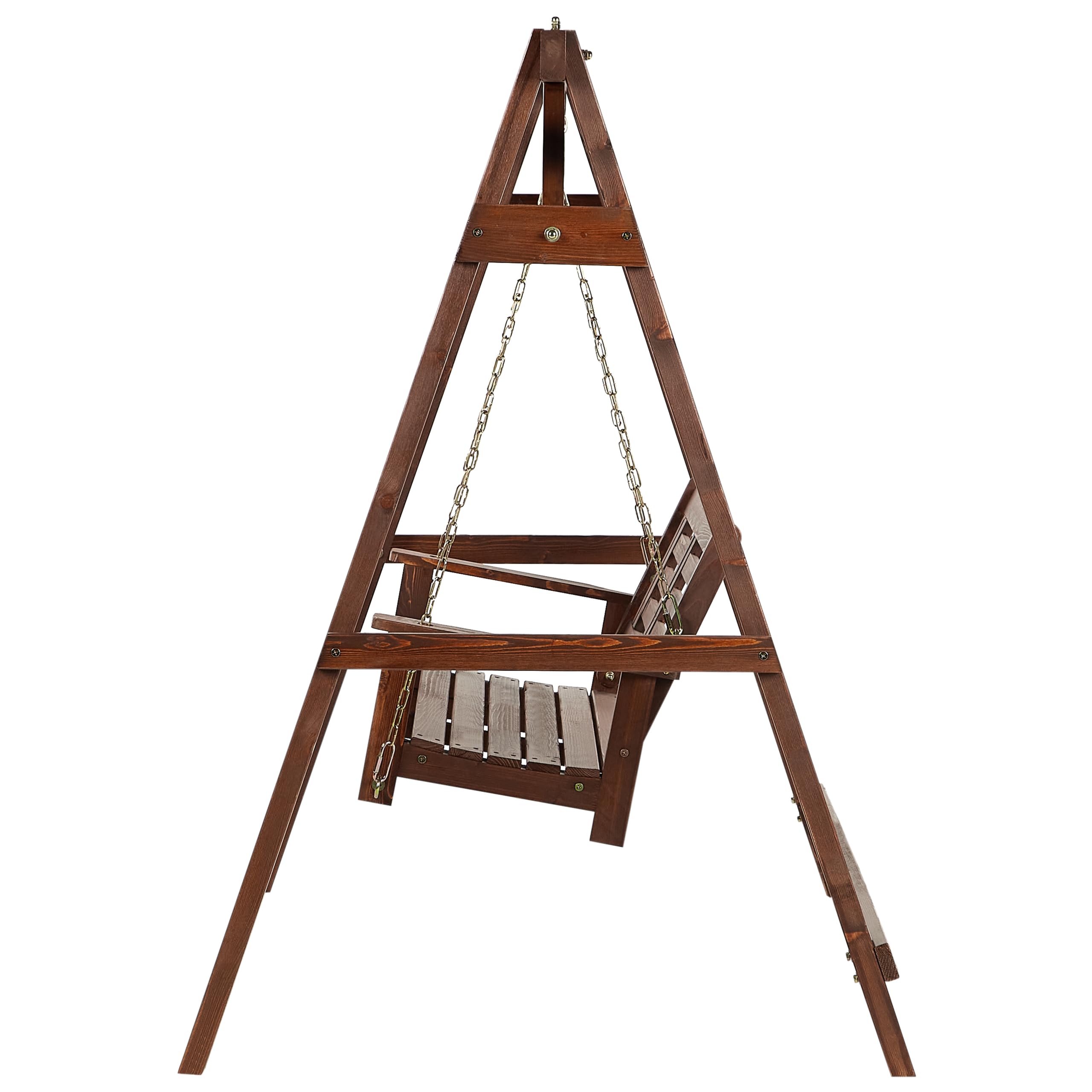 Columpio de jardín Tradicional rústico de Madera Maciza marrón Oscuro Nerito