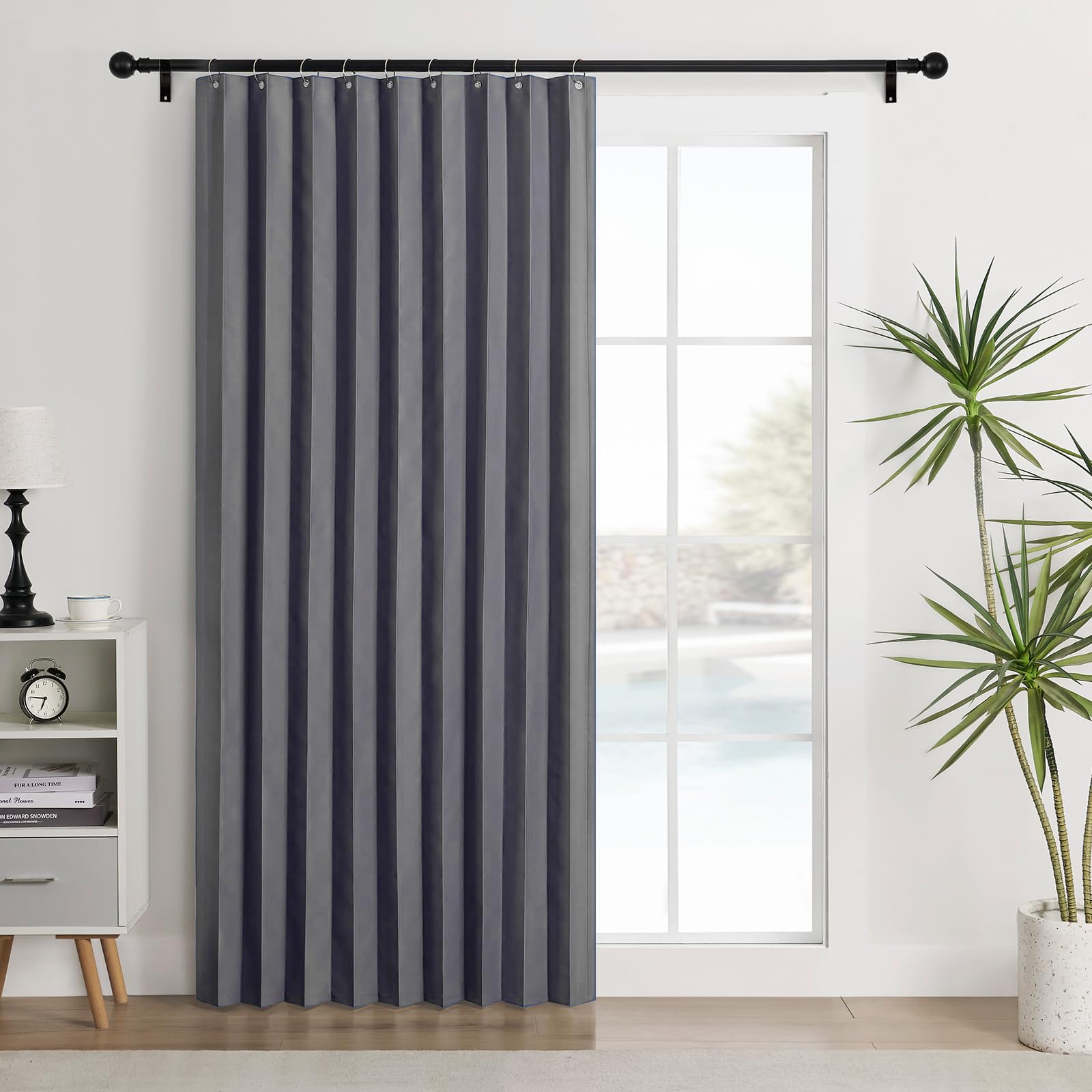 Custom Folding magnetic door curtain, suitable for room dividers, indoor living rooms, bathrooms, studios, and bedrooms.-Gray- W80xH190cm