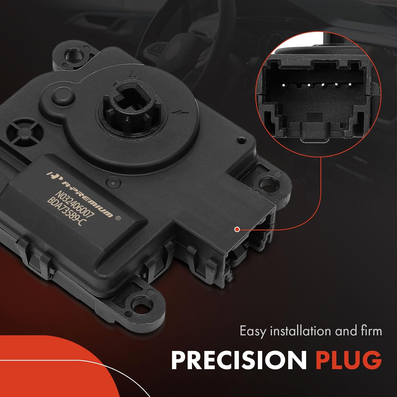 A-Premium HVAC Air Door Actuator Compatible with Ford Explorer, Escape, Mustang Mach-E & Ram 1500 Classic, 2500, 3500 & Chevrolet Malibu Limited & Buick Lacrosse & Cadillac XT4 & Lincoln Aviator