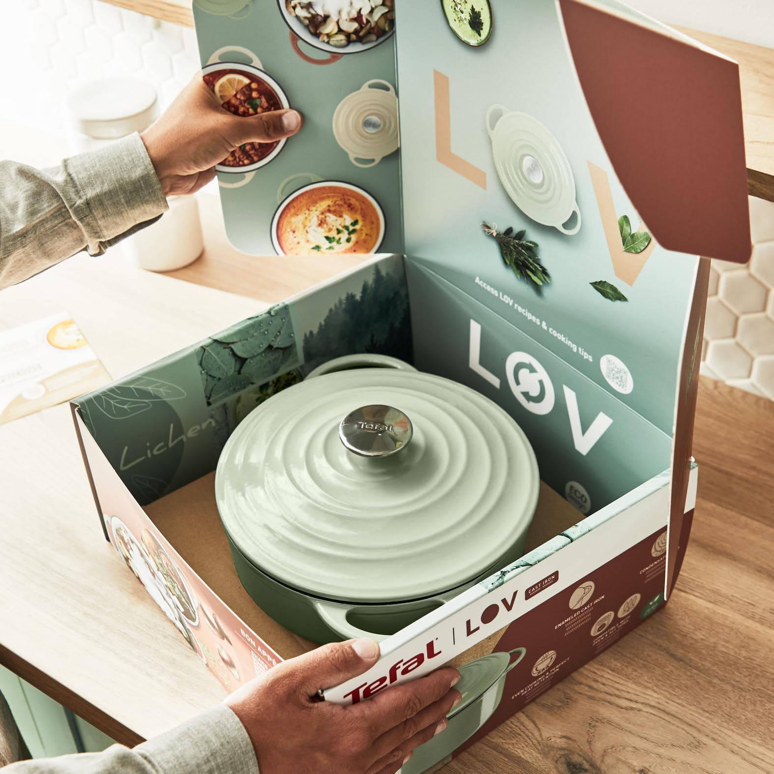 Cocotte ovale Tefal LOV E2580604 34 cm Vert