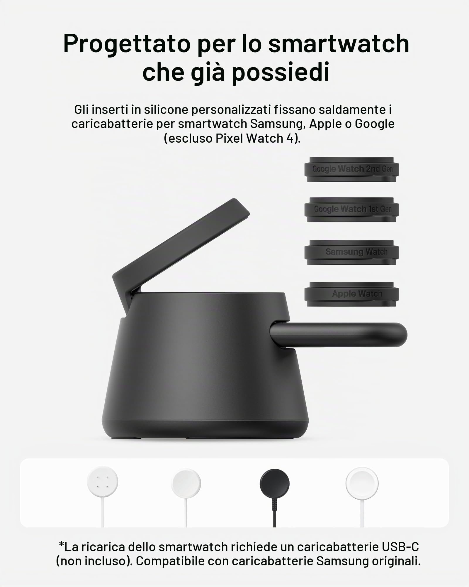 Belkin Stazione di ricarica wireless 3 in 1 per Samsung, Android, Qi2.2, caricatore magnetico da 25 W per Galaxy S26, Pixel 10, iPhone 17, porta USB C per Galaxy, Pixel e Apple Watch (caricatore per