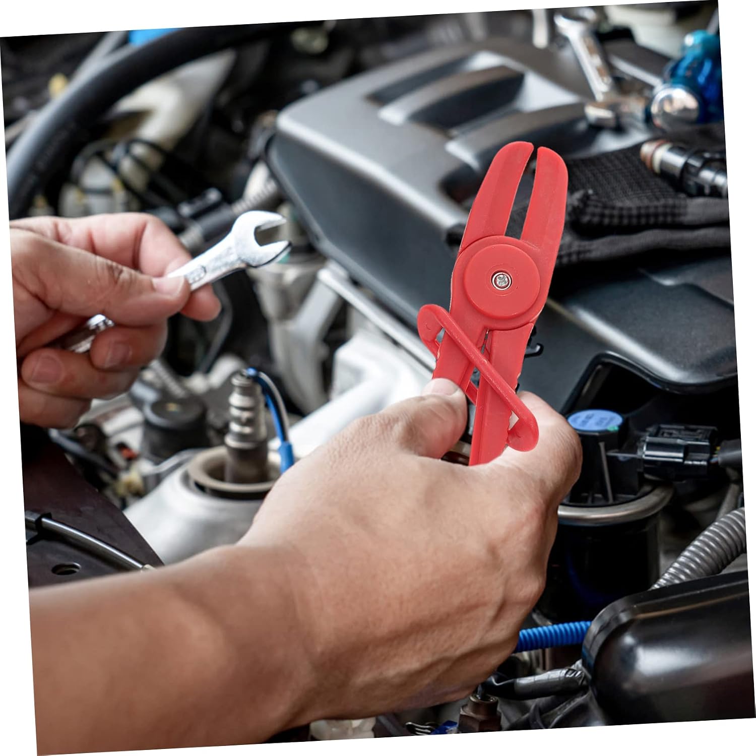 6pcs Hose Tubing Cut-off Pliers Set Fuel Pinch off Tools for Automotive Repair Strong Clamping Jaws One-handed Operation Durable Comfort Grips Essential for Fluid Line Maintenance