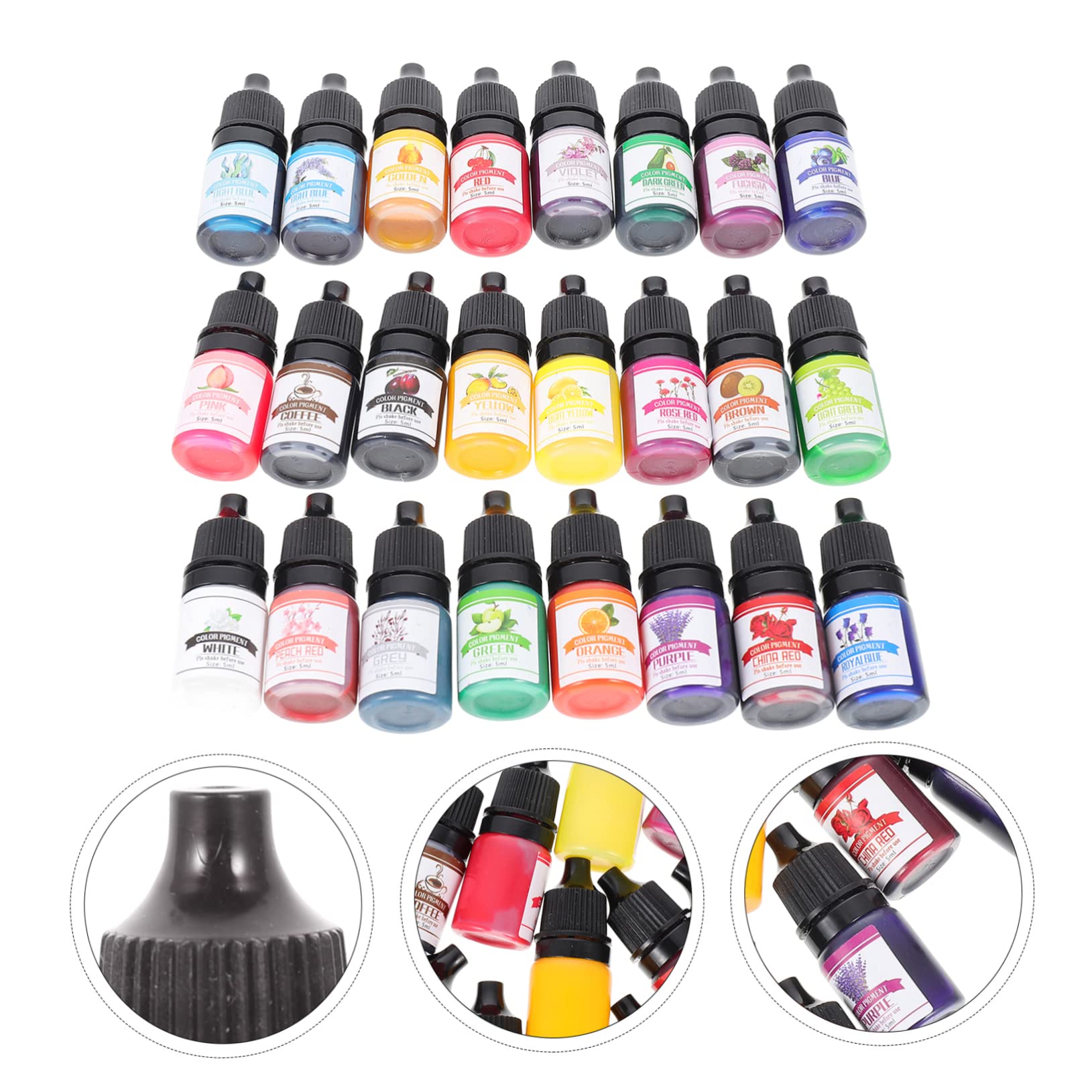 STOBOK 24 Tóner epoxi tinte de resina líquida pigmento en polvo de mica color epoxy resina epoxica pigmento artesanal epoxi pigmento de resina epoxi concentrarse Material cristal teñir
