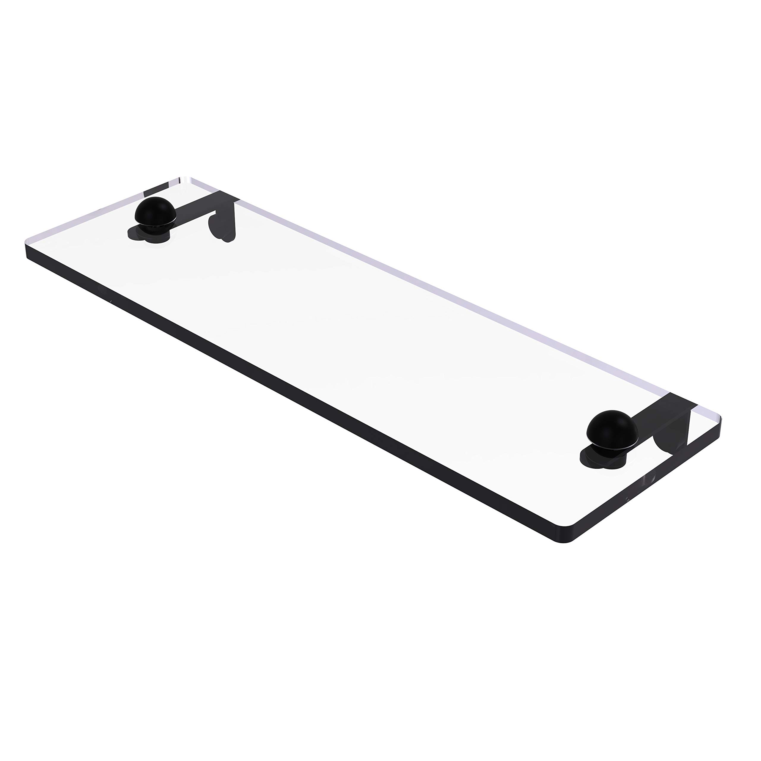 Allied Brass RC-1/16 16 Inch Vanity Beveled Edges Glass Shelf, Matte Black