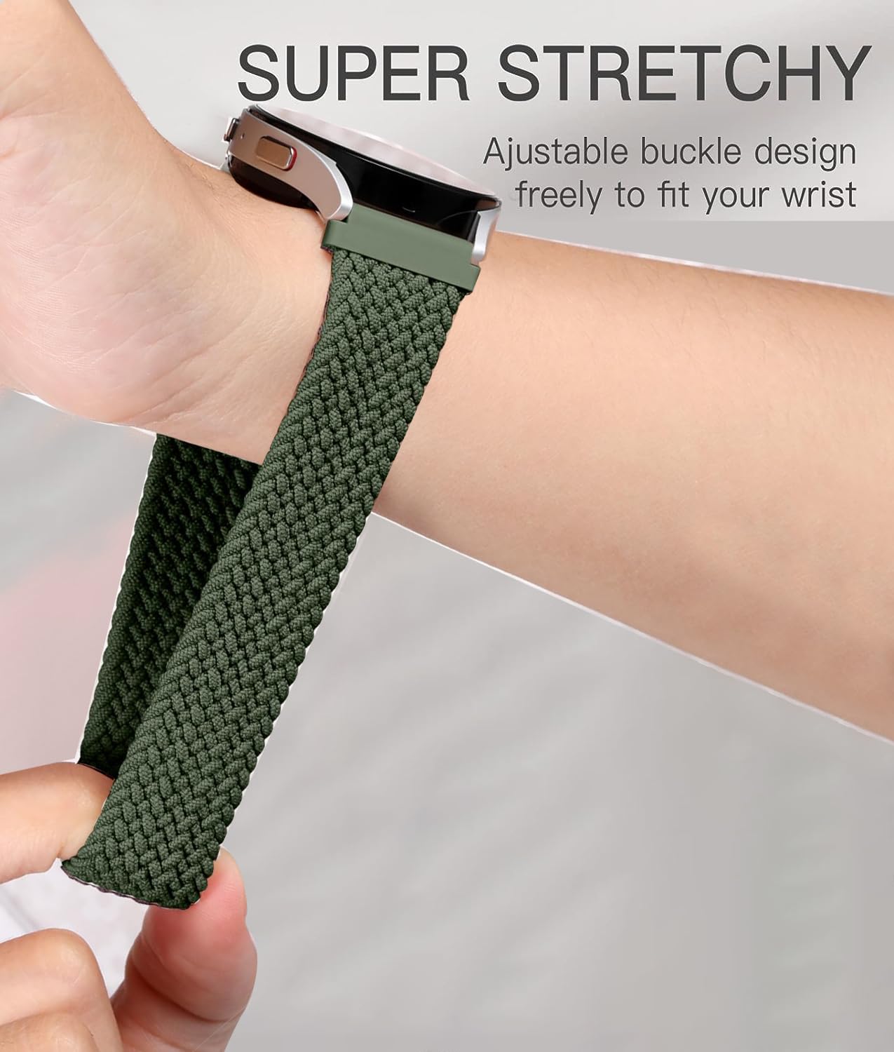 ViCRiOR Paquete de 3 correas elásticas trenzadas para reloj compatibles con Amazfit Bip 5/GTR 4/GTR 3 Pro/GTR 3/GTR 2/GTR 2e/GTR de 47 mm, correa elástica de nailon de 22 mm para Amazfit Cheetah