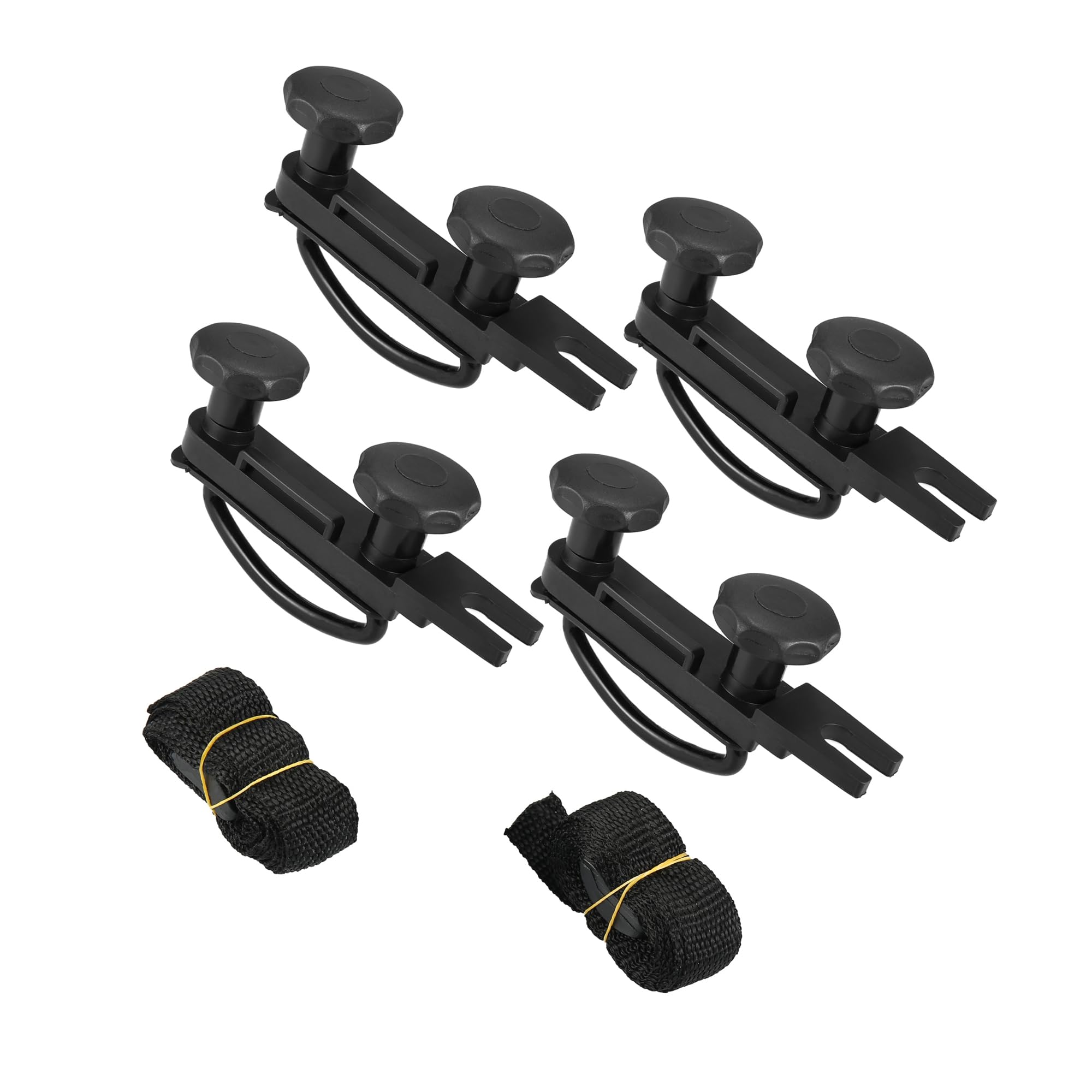 INFINAUTO 4 PCS Universal Roof Box U Bolt Clamps Rooftop Cargo Carrier Rack Bolts 83mm Internal Width W/ 8 Lock Nuts and 2 Straps Cargo Carrier