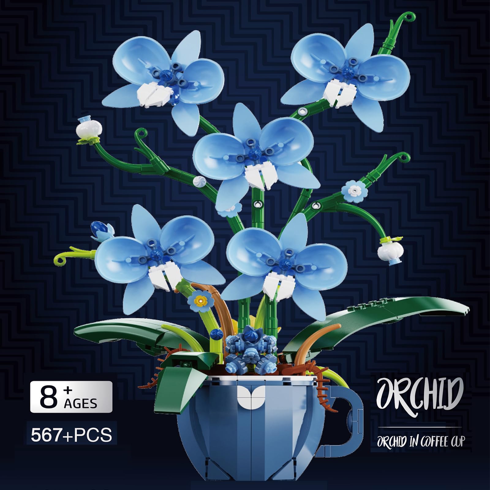 Amazon.com: iixeal Blue Orchid Flower Building Set for Adults