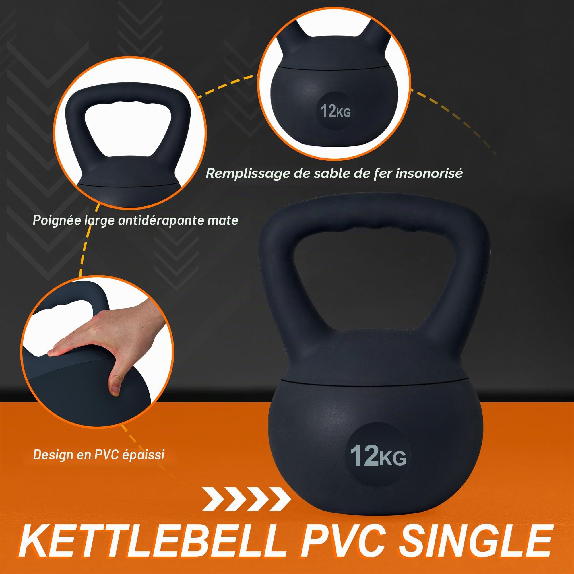 sogesfurniture Kettlebells souples, kettlebells d'entraînement de force, poids remplis de sable de fer, kettlebells d'entraînement de force, kettlebells doux pour femmes, hommes, enfants
