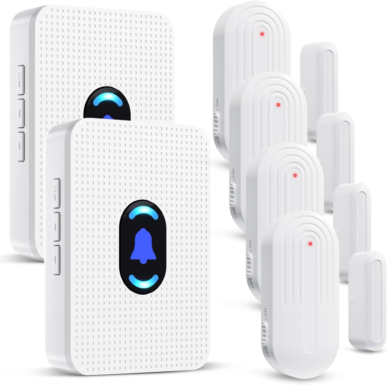 Daytech Wireless Door Chimes When Door Opens with 800ft Long Range, 20 Chimes, 5 Volume Levels Door Open Alarm for Home/Business/Store, Door Entry Alert System with 2 Receivers & 4 Sensors