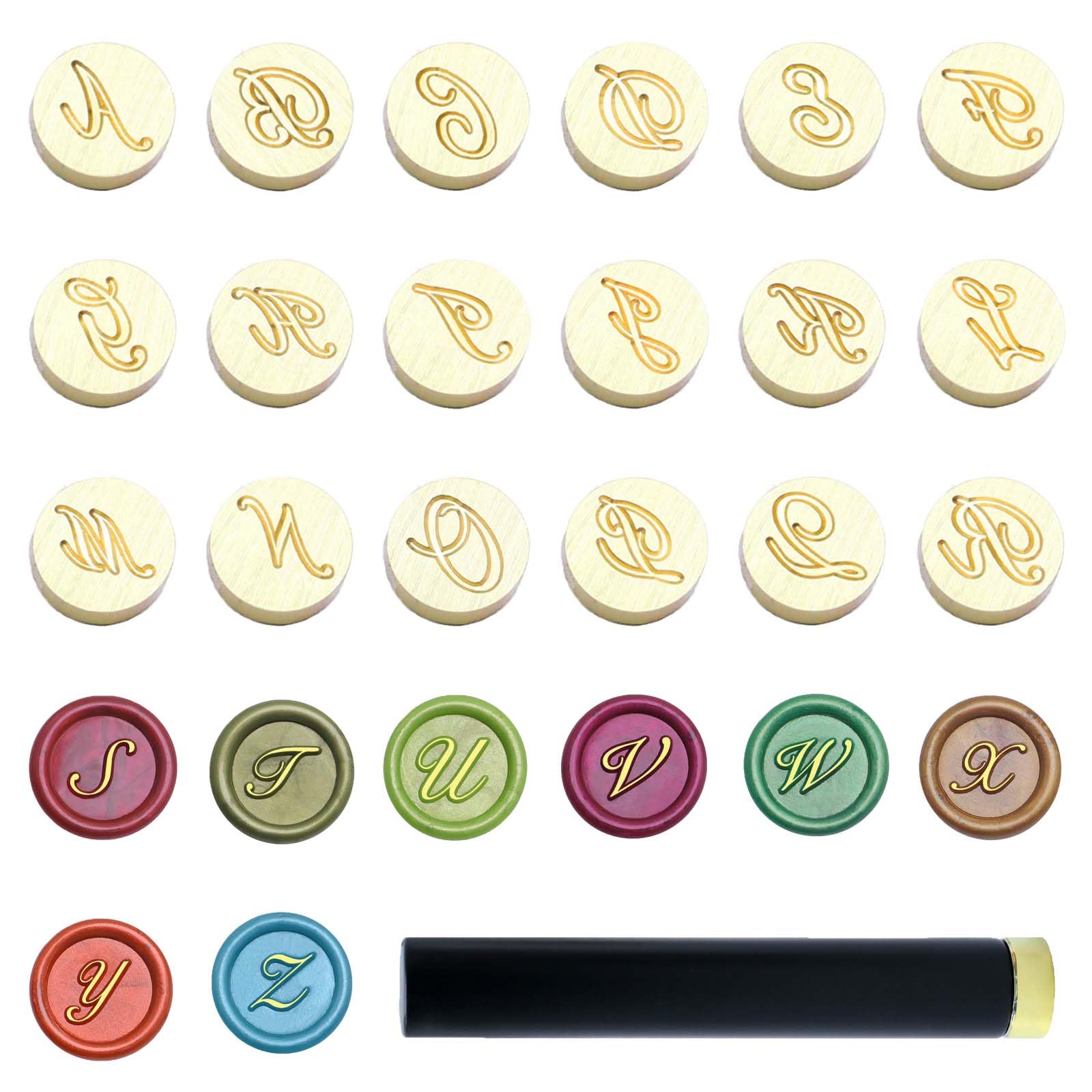 Coffret de tampons de cire alphabet A-Z pour personnaliser les cadeaux et voeux