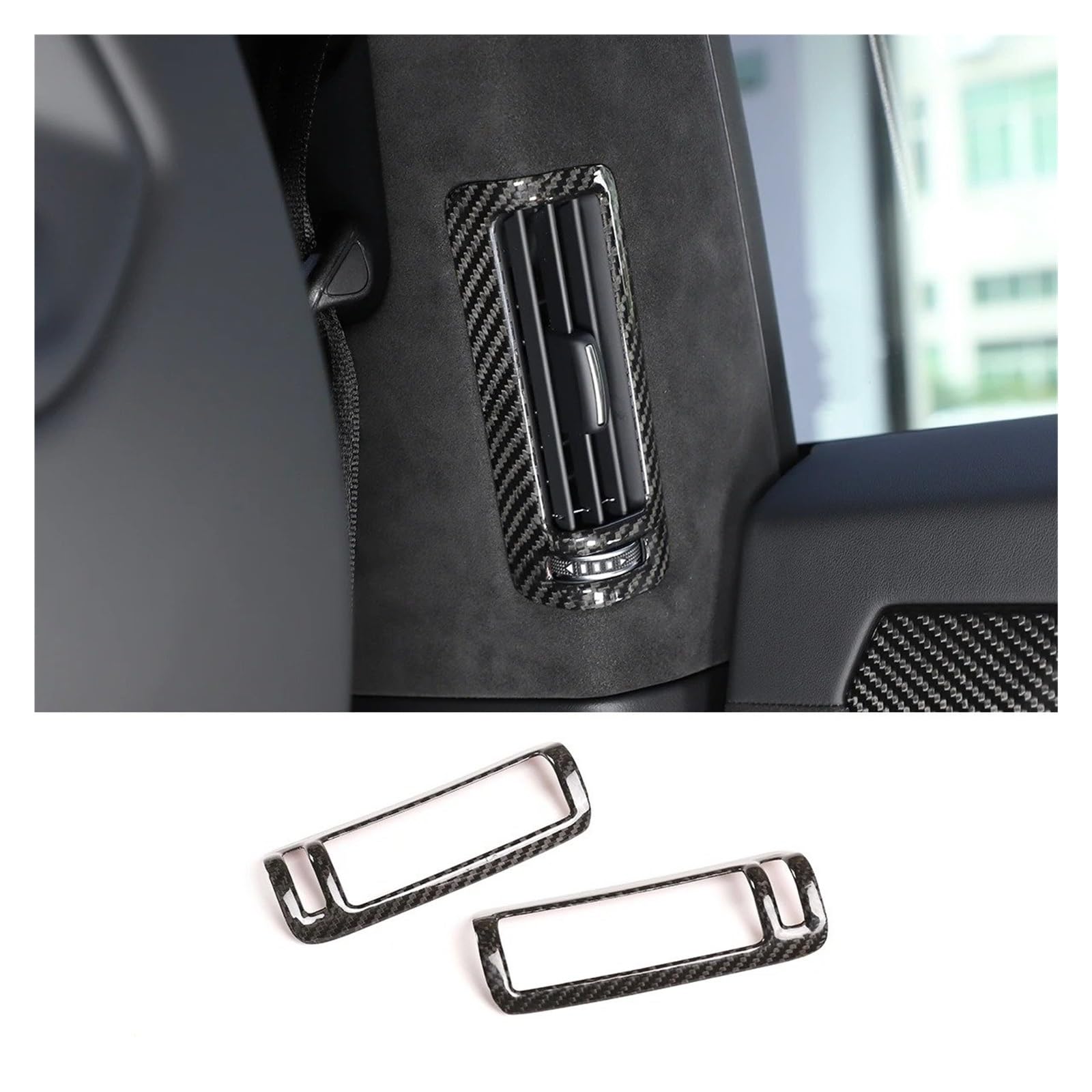 Decorazione Reale In Fibra Carbonio Auto Cruscotto Trim Uscita Aria Copertura Navigazione GPS Decorativo Accessori Auto Per Per Urus 2018-2023(Style 2)