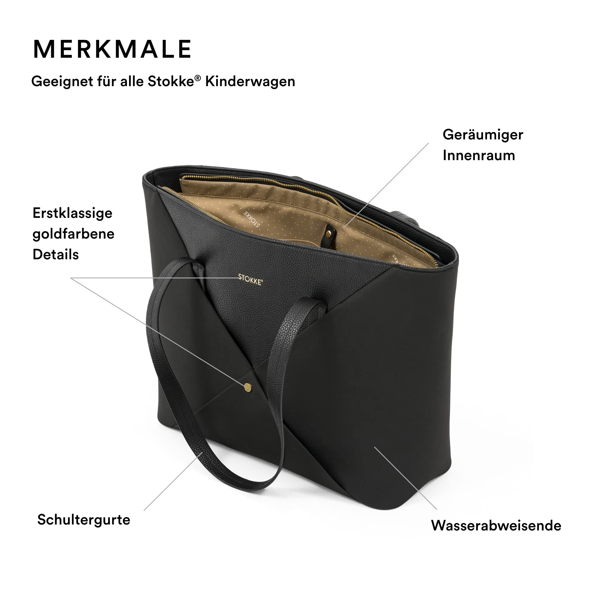 Stokke Xplory X Wickeltasche – Trageoption als Schultertasche oder Rucksack – Inklusive faltbarer Wickelunterlage & Beuteltasche – UPF 50+, wasserabweisend, leicht zu reinigen
