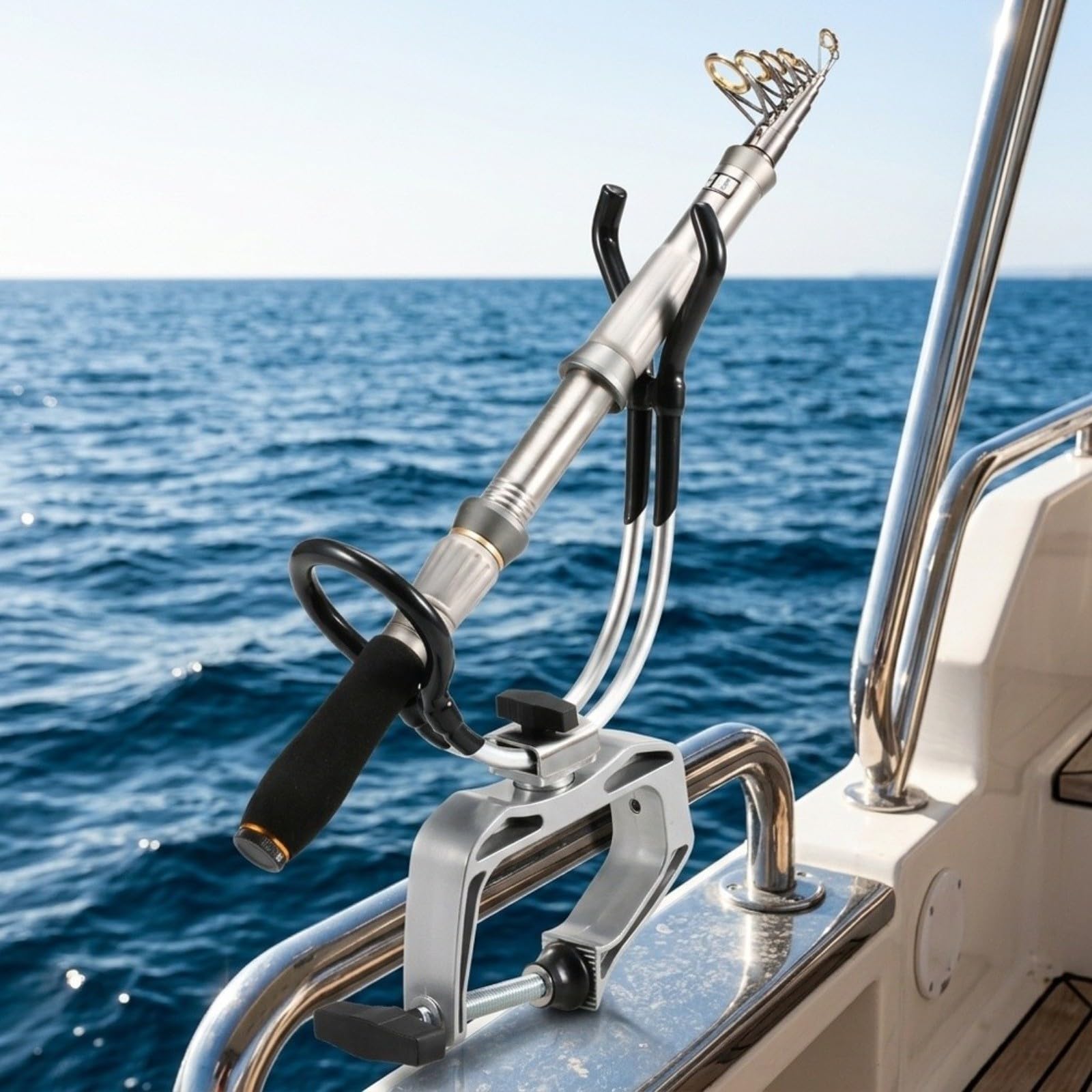 Porte-canne bateau orientable en aluminium marin premium 0-5cm