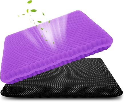 Gel Seat Cushion for Long Sitting, 20"x20",Cushion for Wheelchair,Purple