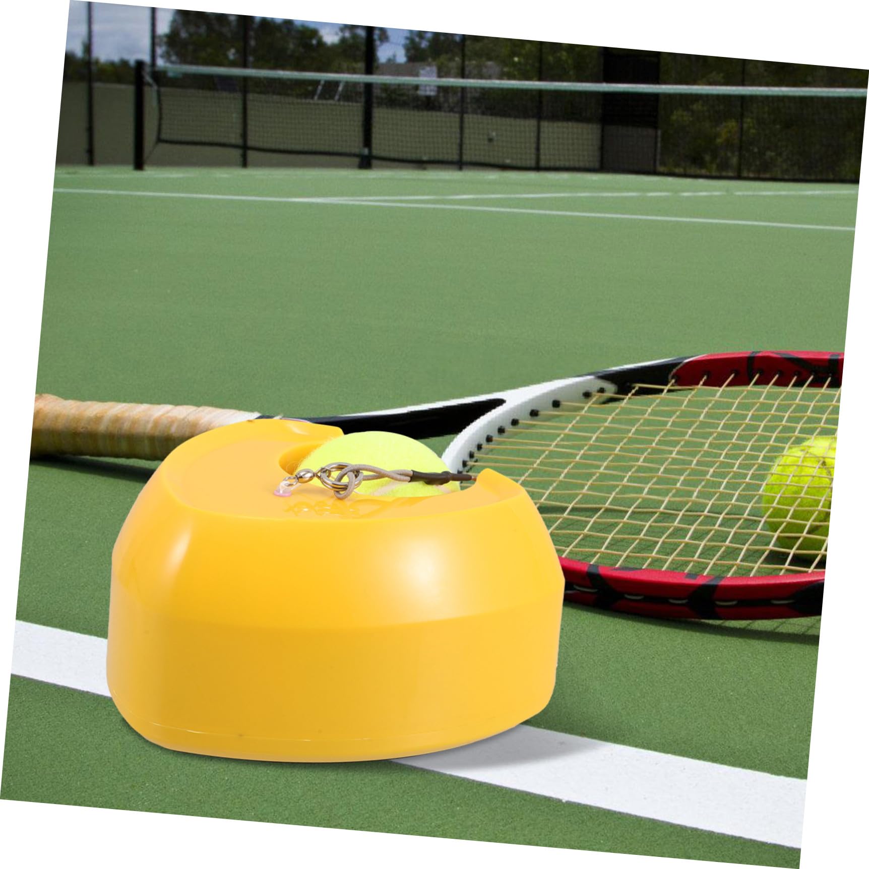 TOYANDONA Base De Entrenamiento De Tenis con Reboteador De Pelota Herramienta De Autoentrenamiento Portátil para Práctica De Tenis Casa o Patio