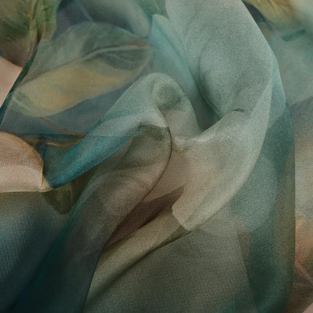 100% Mulberry Silk Women's Neck Silk Scarf-Lightweight Shawl,FLoral Print Beach Silk Wrap-Scarves for Photography - Image 7