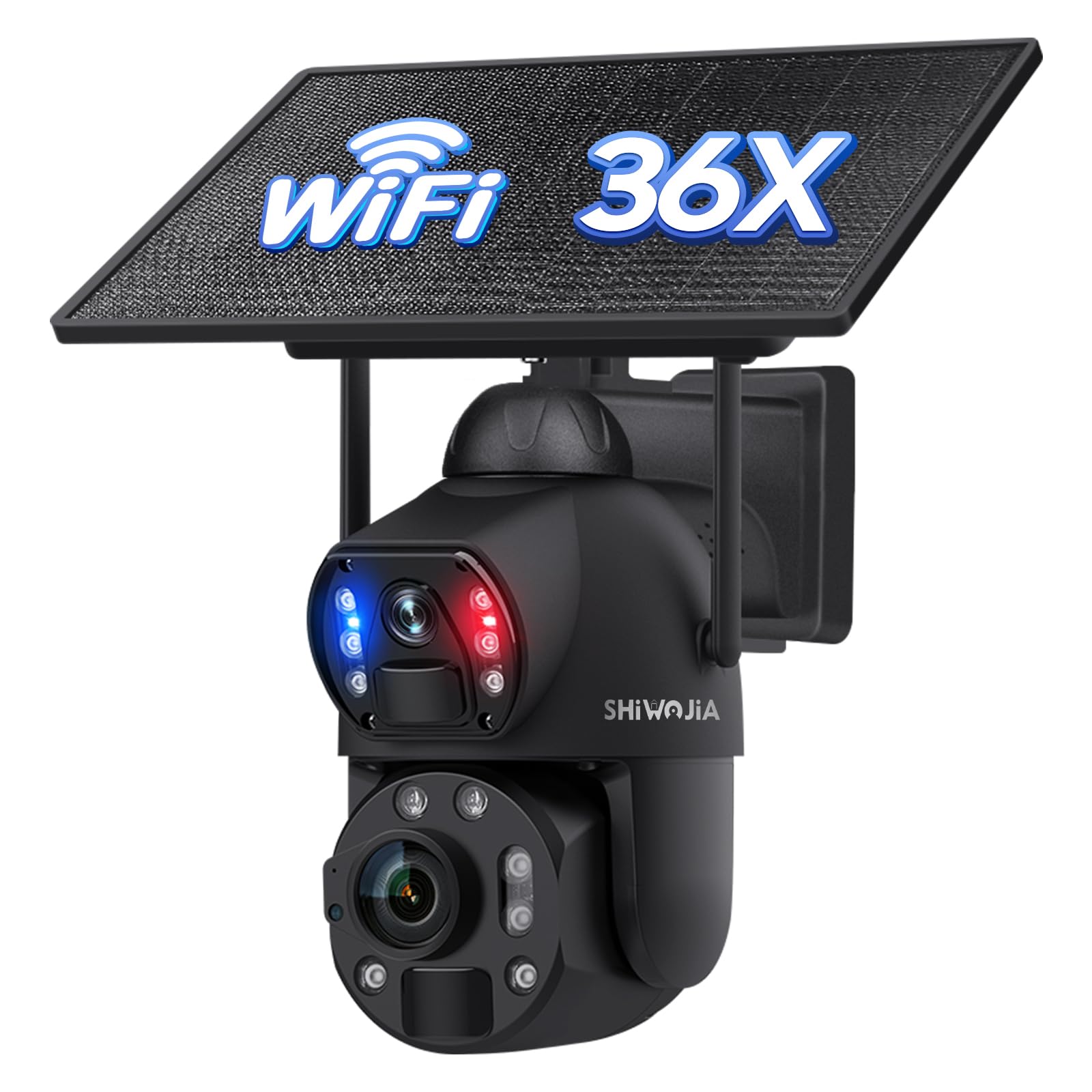 SHIWOJIA 36X Cámara de Vigilancia WiFi Exterior, 6 MP 360° PTZ