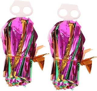 Abaodam 2pcs Metallic Cheerleader Pom Poms with Handle for Dance Rallies and Sports Events Lightweight Shiny Cheering Accessories for Team Spirit