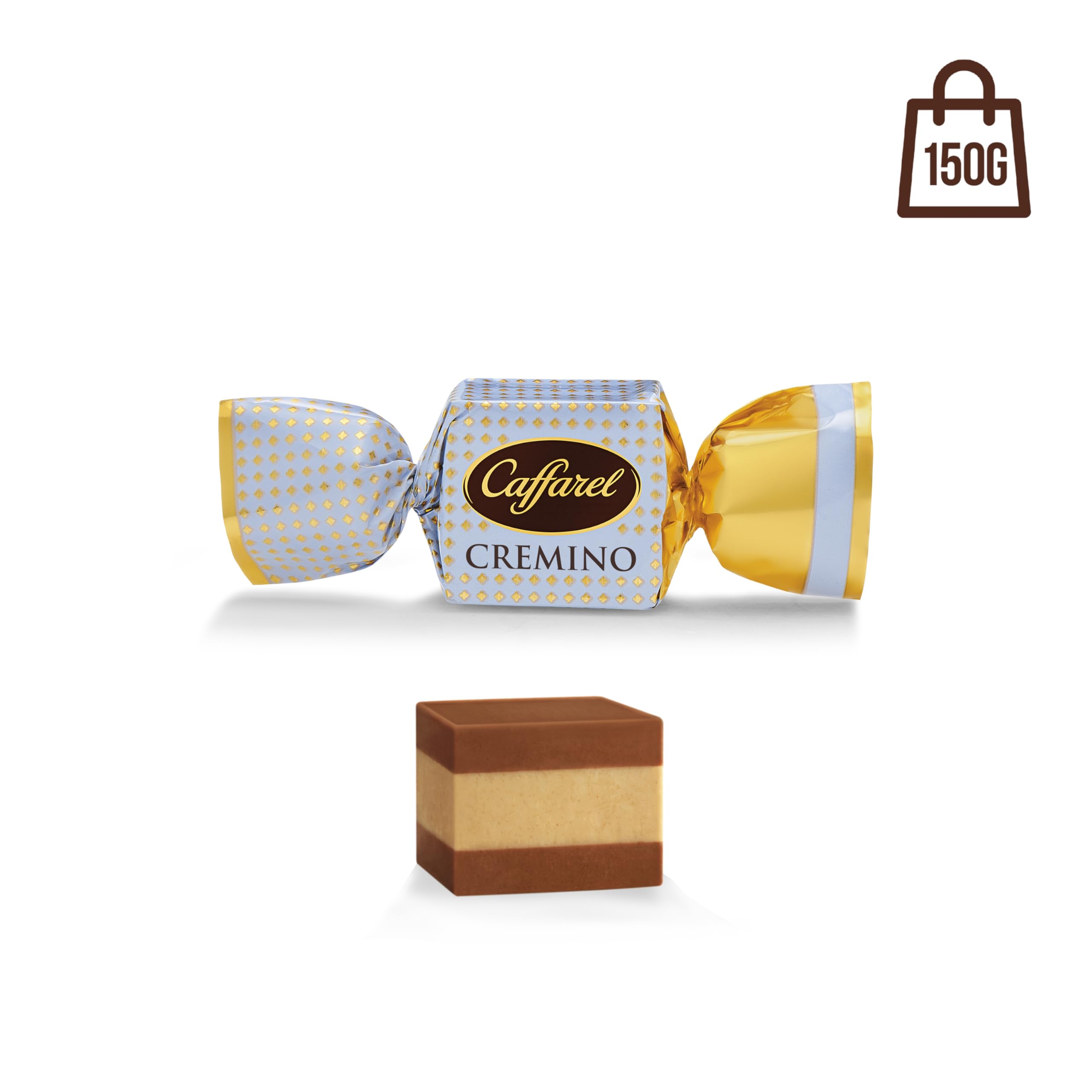 Caffarel Cioccolatini Cremino 3 Strati: crema alla nocciola e due di cioccolato gianduia, 150 grammi